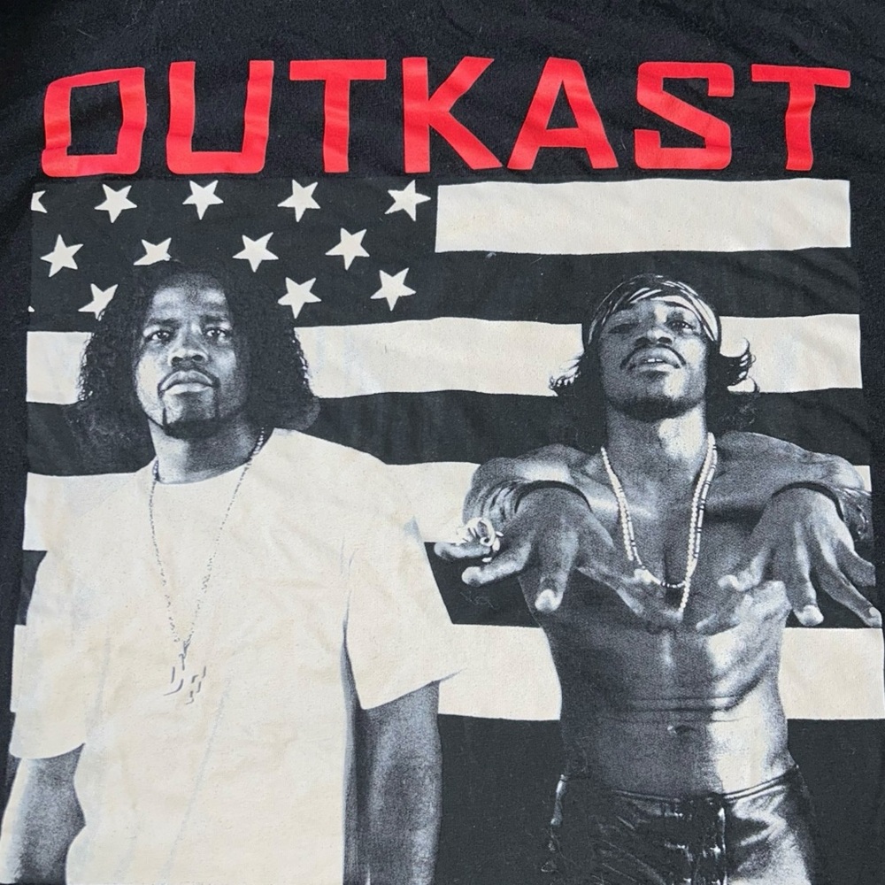 OutKast Graphic Band Tee Men’s XL Black USA Flag Design